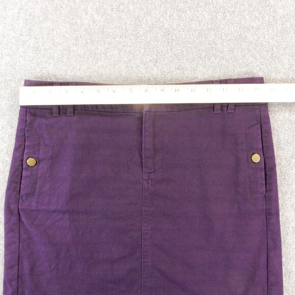 Gap Mini Skirt 1 W31 Dark Purple Solid Pockets Short Button 100% Cotton Canvas - Picture 2 of 8